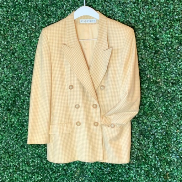 Vintage Evan Picone Check Double Breasted Blazer - Picture 5 of 13